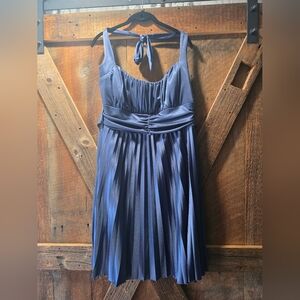 Speechless Knee Length Pleated Blue Cocktail Dress